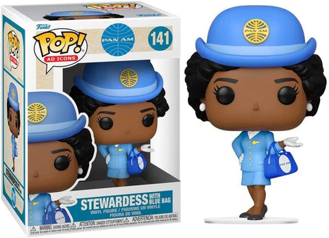 POP! Ad Icons #141: Pan Am - Stewardess with Blue Bag (Funko POP!) Figure and Box w/ Protector