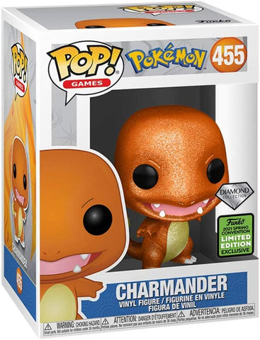 POP! Games #455: Pokemon - Charmander (Diamond Collection) (2021 Spring Convention Limited Edition Exclusive) (Funko POP!) Figure and Box w/ Protector