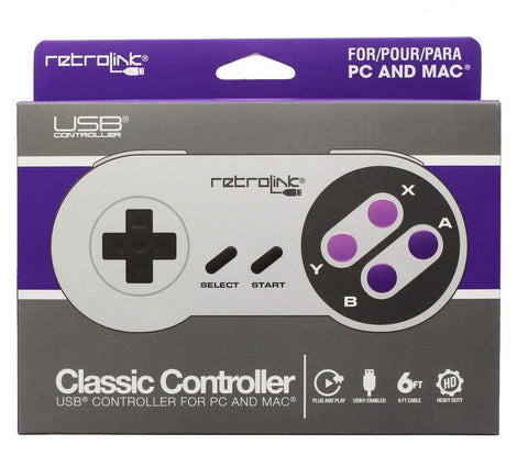 Wired USB Controller - Classic SNES Style (RetroLink) (PC / MAC) NEW