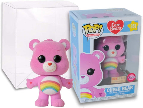 POP! Animation #351: Care Bears - Cheer Bear (Flocked) (Box Lunch Exclusive) (Funko POP!) Figure and Box w/ Protector