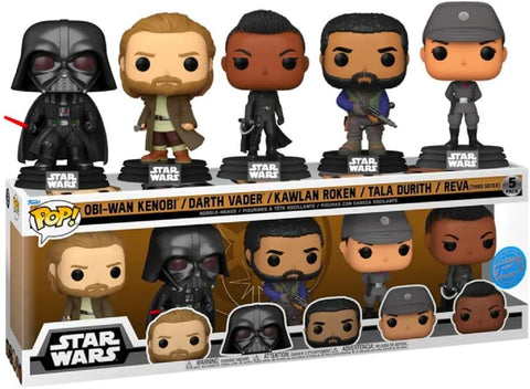POP! Star Wars 5 Pack: Obi-Wan Kenobi / Dartyh Vader / Kawlan Roken / Tala Durith / Reva (Third Sister) (Wal-Mart Exclusive) (Funko POP! Bobblehead) Figures and Box*