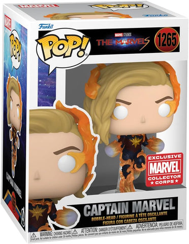 POP! Marvel Studios #1265: The Marvels - Captain Marvel (Collector Corps Exclusive) (Funko POP!) Figure and Box w/ Protector