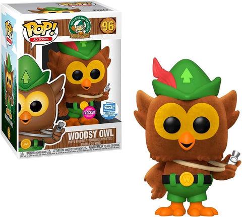 POP! Ad Icons #96: Woodsy Owl [Flocked] (Funko Shop Limited Edition) (Funko POP!) Figure and Box w/ Protector