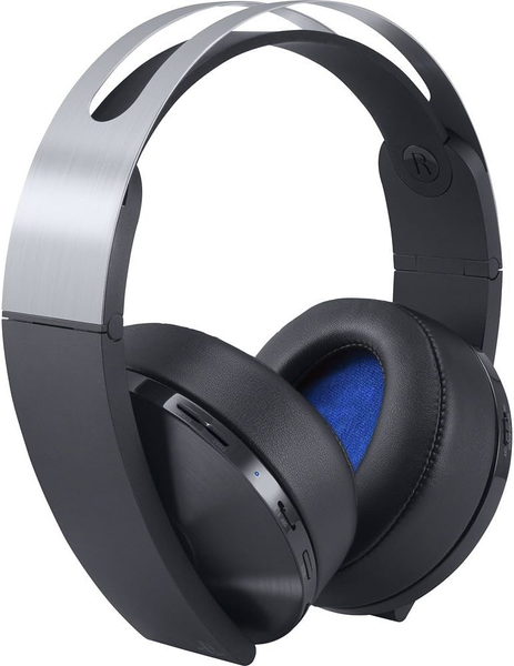 Wireless HEADSET w/ Mic - Platinum / Black (CECHYA-0091) (Playstation 4) Pre-Owned w/ Dongle, Micro USB Cable, and Pouch