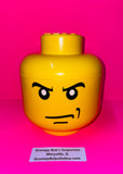 LEGO / Mini Fig Head Storage Case / 2012 / SMALL / "Angry Boy" with 'Closed Mouth Frown' Expression /#4031 / VERY HARD TO FIND / Pre-Owned / See Pictures