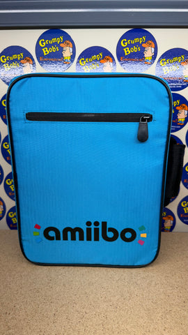 Carrying Case - Blue - Organizer (Amiibo) Pre-Owned: Case Only (Zipper Pulls Glued/Broken)
