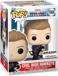 POP! Marvel Studios #1144: Captain America Civil War - Hawkeye (Amazon Exclusive) (Funko POP!) Figure and Box w/ Protector