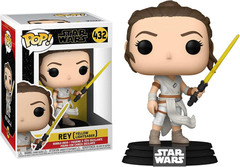 POP! Star Wars #432: Rey [Yellow Lightsaber] (Funko POP!) Figure and Box w/ Protector