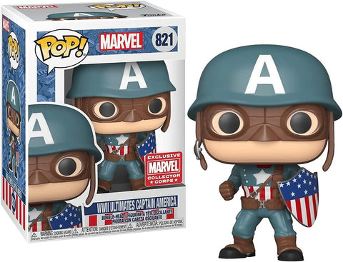 POP! Marvel #821: WWII Ultimates Captain America [Collector Corps Exclusive] (Funko POP!) Figure and Box w/ Protector