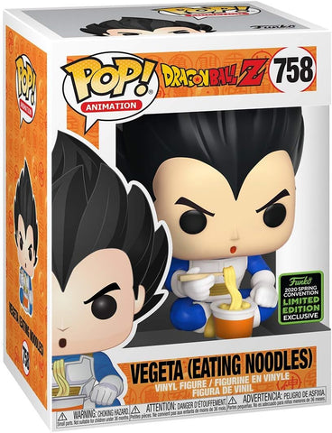 POP! Animation #758: Dragon Ball Z - Vegeta (Eating Noodles) (2020 Spring Convention Limited Edition Exclusive) (Funko POP!) Figure and Box w/ Protector