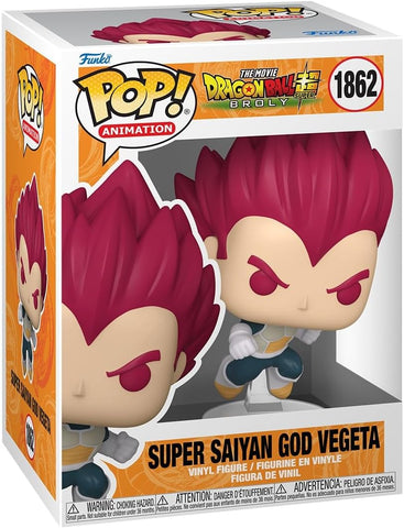 POP! Animation #1862: Dragon Ball Super: Broly The Movie - Super Saiyan God Vegeta (Funko POP!) Figure and Box w/ Protector
