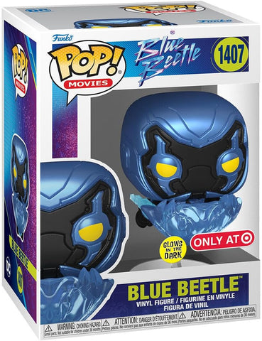 POP! Movies #1407: Blue Beetle (Glows in the Dark) (Target Exclusive) (Funko POP!) Figure and Box w/ Protector