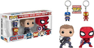 POP! Marvel 4 Pack: Captain America Civil War [Captain America / Iron Man / Hawkeye / Spider-Man] (Funko POP!) Figures and Box