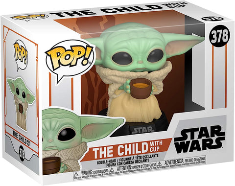 POP! Star Wars #378: The Mandalorian - The Child with Cup (Funko POP!) Figure and Box w/ Protector