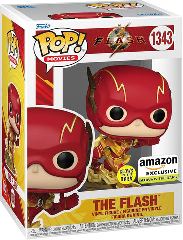 POP! Movies #1343: Flash - The Flash (Glows in the Dark) (Amazon Exclusive) (Funko POP!) Figure and Box w/ Protector
