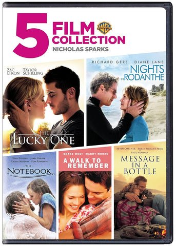 5 Film Collection: Nicholas Sparks (The Lucky One / A Walk To Remember / The Notebook / Nights in Rodanthe / Message in a Bottle) (DVD) Pre-Owned