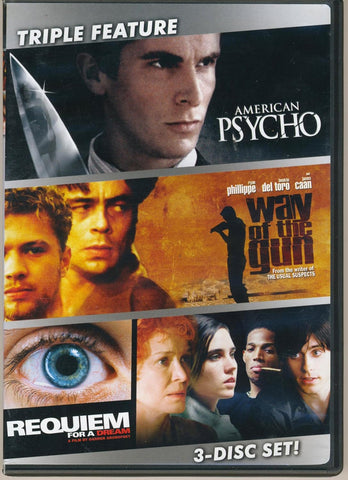 Triple Feature: American Psycho / Way Of The Gun / Requiem For A Dream (DVD) Pre-Owned