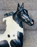 Breyer Reeves / American Saddlebred Stallion Black and White Pinto / Approx. 10 1/2" x 13" / Pre-Owned / No Box / See Pictures