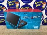 System - Black & Turquise (New Nintendo 2DS XL) Pre-Owned w/ Stylus, Charger, AR Cards, Quick Start Insert, Cardboard Insert, and Box (As Pictured)