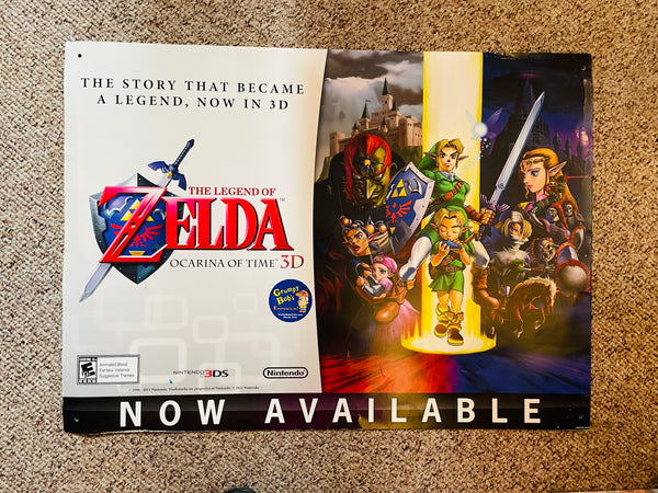 2011 / Hard to Find!! / Nintendo / The Legend of ZELDA Ocarina of Time 3D /  STORE PROMO DISPLAY POSTER / Approx 36" x 26" / Pre-Owned / SEE PICTURES / For IN-STORE PURCHASE / PICK-UP ONLY