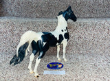 Breyer Reeves / American Saddlebred Stallion Black and White Pinto / Approx. 10 1/2" x 13" / Pre-Owned / No Box / See Pictures