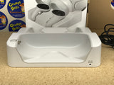 Charging Dock - White (Insignia) (Oculus Quest 2) Pre-Owned: 2 Batteries, 2 Battery Covers, Power Adapter, Docking Station, 2 Manuals, and Box (As Pictured)
