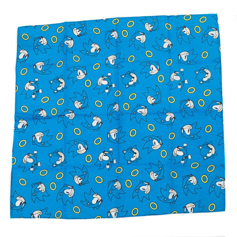 Classic Sonic & Gold Rings All Over Print Bandana (Bioworld) NEW