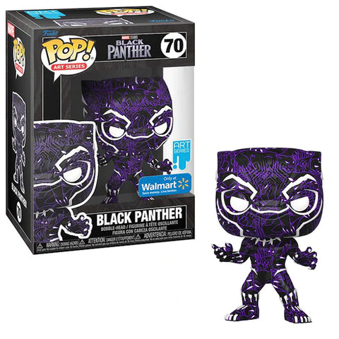 POP! Art Series #70: Marvel Studios - Black Panther (Wal-Mart Exclusive) (Funko POP! Bobblehead) Figure and Box w/ Protector