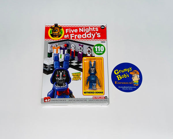 Five Nights at Freddy's FNAF / 12822 / PAPER PALS PARTY Construction Set  with WITHERED BONNIE / 110 Pcs / Ages 12+ / 2017 McFarlane Toys - Scott Cawthon /  New in Box / SEE PICTURES