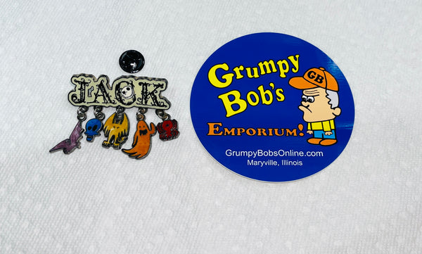 Disney Parks / 2012 / Authentic Official "Pin Trading" Pin / Push Back Pin / Jack Skellington with (5) Dangling Icons / Pre-Owned / See Listing and Pictures