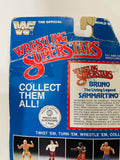 1985 / LJN Toys, Ltd. / Titan Sports / WWF / Asst. #5423 / Wrestling Superstars / BRUNO SAMMARTINO  /  New on Damaged / Torn / Taped Card / SEE Pictures