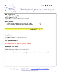 Dreamdust Designs Invoice #240