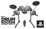 Ion Drum Rocker Premium Drum Set - Wired - Black (Rock Band 2) (Playstation 3) Pre-Owned w/ Foot Pedal + Sticks