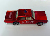 1968 Mattel, Inc. / USA / Hot Wheels Redline / Fire Dept. FIRE CHIEF CRUISER / Marked: U.S. & Foreign Pat. Pending / Pre-Owned - No Package / See Pictures