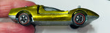 1969 Mattel, Inc. USA /  Hot Wheels / Redline /"MOD QUAD" / Yellow - Lime Green (?)  with Black Interior / 1:64 Scale / Marked: U.S. & Foreign Pats. Pend. / Pre-Owned - No Package / See Pictures