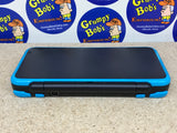 System - Black & Turquise (New Nintendo 2DS XL) Pre-Owned w/ Stylus, Charger, AR Cards, Quick Start Insert, Cardboard Insert, and Box (As Pictured)