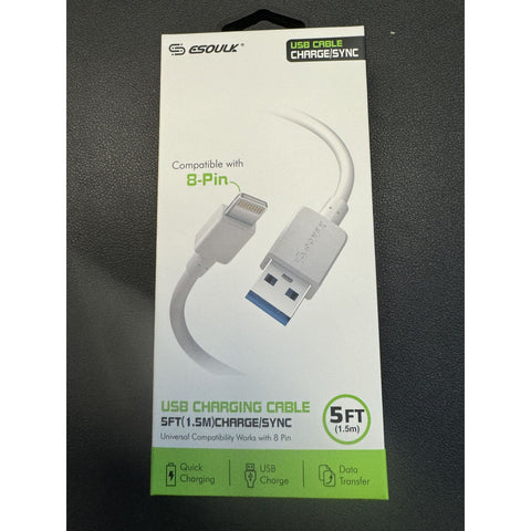 Lightning Fast Charge Cable for Iphones - 5ft (Esoulk) NEW