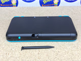 System - Black & Turquise (New Nintendo 2DS XL) Pre-Owned w/ Stylus, Charger, AR Cards, Quick Start Insert, Cardboard Insert, and Box (As Pictured)