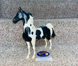 Breyer Reeves / American Saddlebred Stallion Black and White Pinto / Approx. 10 1/2" x 13" / Pre-Owned / No Box / See Pictures