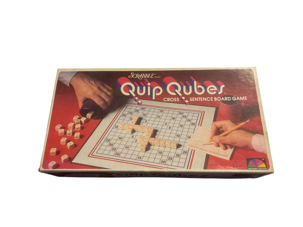 Quip Cubes: Cross Sentance Board Game (Scrabble Brand) No 95 - 1981 (Selchow & Righter) Pre-Owned (Almost Complete)