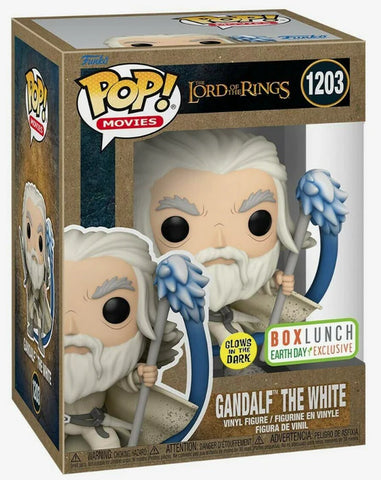 POP! Movies #1203: The Lord of the Rings - Gandalf The White (Glows in the Dark) (Box Lunch Earth Day Exclusive) (Funko POP!) Figure and Box w/ Protector