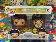 POP! Animation 2 Pack: One Piece: Luffy & Foxy (Hot Topic Exclusive) (Limited Edition Chase) (Funko POP!) Figure and Box