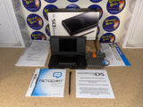 System - Onyx Black (Nintendo DS Lite) Pre-Owned w/ Charger, Manual, 3 Inserts, and Box w/ Matching Serial Number (As Pictured)