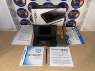 System - Onyx Black (Nintendo DS Lite) Pre-Owned w/ Charger, Manual, 3 Inserts, and Box w/ Matching Serial Number (As Pictured)