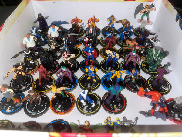 DC Heroclix Hypertime: Premiere Edition Game (2002 Wizkids) Pre-Owned w/ 42+ Figures (Marvel/DC), 3 Maps, etc (Not Complete))