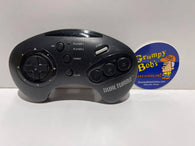 Wireless Controller: Akklaim - 3 Button - Dual Turbo - Black (Sega Genesis) Pre-Owned w/o Battery Cover (Controller ONLY/NO Receiver)