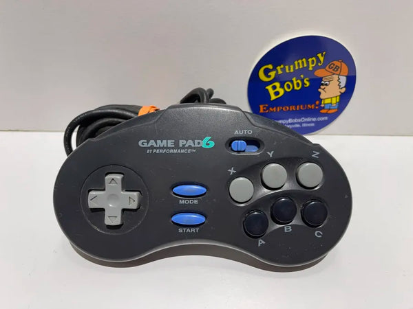 Wired Controller: Performance Game Pad 6 - 6 Button - Turbo - Black (Sega Genesis) Pre-Owned