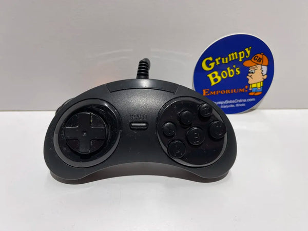 Wired Controller - 6 Button - 3rd Party - Black (Sega Genesis) Pre-Owned