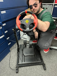 Thrustmaster: Ferrari Racing Wheel - Red Legend Edition (4060052) (Playstation 3) Pre-Owned w/ Pedals and Stand (IN STORE PURCHASE ONLY)