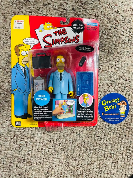 2002 / Playmates / No. 142042 / The Simpsons / "All-Star Voices" / Series 1 / HERB POWELL /  Figure with Included Accessories